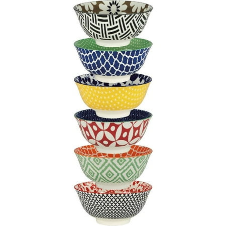 

Soho Individual Porcelain Bowls Set of 6 Multicolor