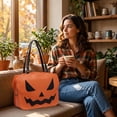thumbnail image 5 of Fmbmuo Halloween Tote Bags for Women, Pumpkin Print Ladies Handbags, Novelty Spooky Cute Shoulder Handbag Gift, 5 of 6