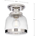 thumbnail image 2 of Judson Collection 8"One-Light Farmhouse Polished Nickel Clear Glass Semi-Flush Mount Light, 2 of 2