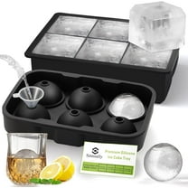 Ice Cube Moulds & Trays Set,Silicone Sphere Giant Ice Ball Maker with Lid, Large Square Ice Cube Tray for Freezer, Prefect for Whiskey, Cocktails,Gin & Drinks Ice Cool,Reusable & BPA Free