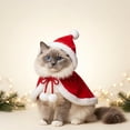 thumbnail image 6 of Pet Christmas Cloak with Hat for Cats and Small Dogs, Santa Design Cape Xmas Outfit, Christmas Pet Cape, Santa Hooded Cloak, Soft Plush Fabric, Adjustable Tie, for Small Cats Puppy Holiday Costume, 6 of 8