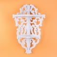 thumbnail image 3 of Fosa 2 Tier Carved Home Bathroom Corner Shower Storage Shelf Rack Stand Display White,Corner Shelf, 3 of 7