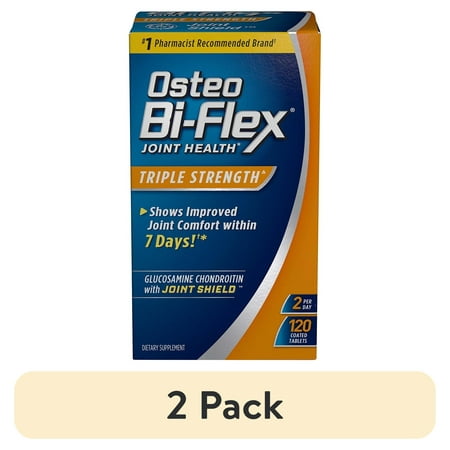 (2 pack) Osteo Bi-Flex Triple Strength Coated Tablets (Pack of 120), Joint Health* Supplements with Glucosamine & Vitamin C, Gluten Free