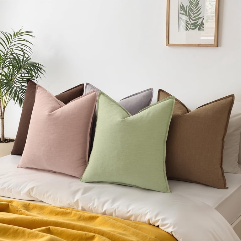 decorUhome Linen Throw Pillow Covers, 18x18 Inch, Set of 2 photo 6