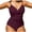 Wine, variant on Spring Saving GaThRRgYP Womens Swimsuits on sales,Women Solid with Chest Pad without Underwire Bikini Deep V One-piece Swimsuit