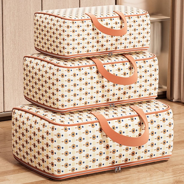 Bolsa de almacenamiento con asa y cierre, para ropa pequeña, cojines, edredones, tejido resistente, para viajes, mudanzas, hogar, estudiantes, viajeros, equipaje pequeño, bolsa organizadora,