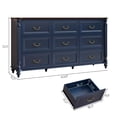thumbnail image 2 of ANPOO 63"W Farmhouse 9 Drawers Dresser for Bedroom with Solid Wood Feet, Antique Blue Dresser Traditional Chest of Drawers, Rustic Vintage Wood Dresser, Navy Blue Dresser, 2 of 8