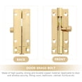 thumbnail image 4 of 6 Pcs Deadbolt Lock Brass Door Bolts Copper Safety Locks for Doors Slide Heavy Duty Staples Wood Assembly, 4 of 6