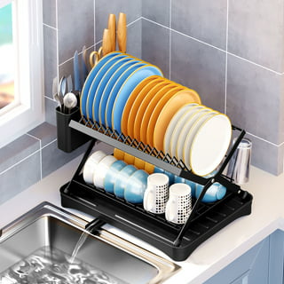 udNmlaiebot Dish Drying Rack, Collapsible Dish Drainer with Drainer Board,  Popup and Collapse for Easy Storage Dish, Portable Dish Drainer Organizer