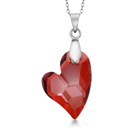 Devoted 2U Red Magma Heart Pendant on 18" Chain Created with Swarovski® Crystals