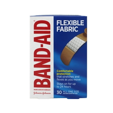 Band-Aid Brand Flexible Fabric Adhesive Bandages for Wound Care and First Aid, All One Size, 30 Count