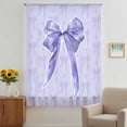 thumbnail image 3 of Purple Bow Sheer Curtains 45 Inches Long, Cute Bowknot Simple Pure Color Light Filering Curtains, Breathable Simi Curtain Privacy Drapes for Kitchen Bathroom Lightweight Small Window Treatment, 3 of 9