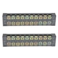 thumbnail image 1 of Wire Barrier Block Terminal Strip, PC Shell Terminal Block Large Current 2Pcs Dual Row TB Fixed  for Bridges for Lighting 6 Positions 3506,10 Positions 3510,12 Positions 3512, 1 of 7