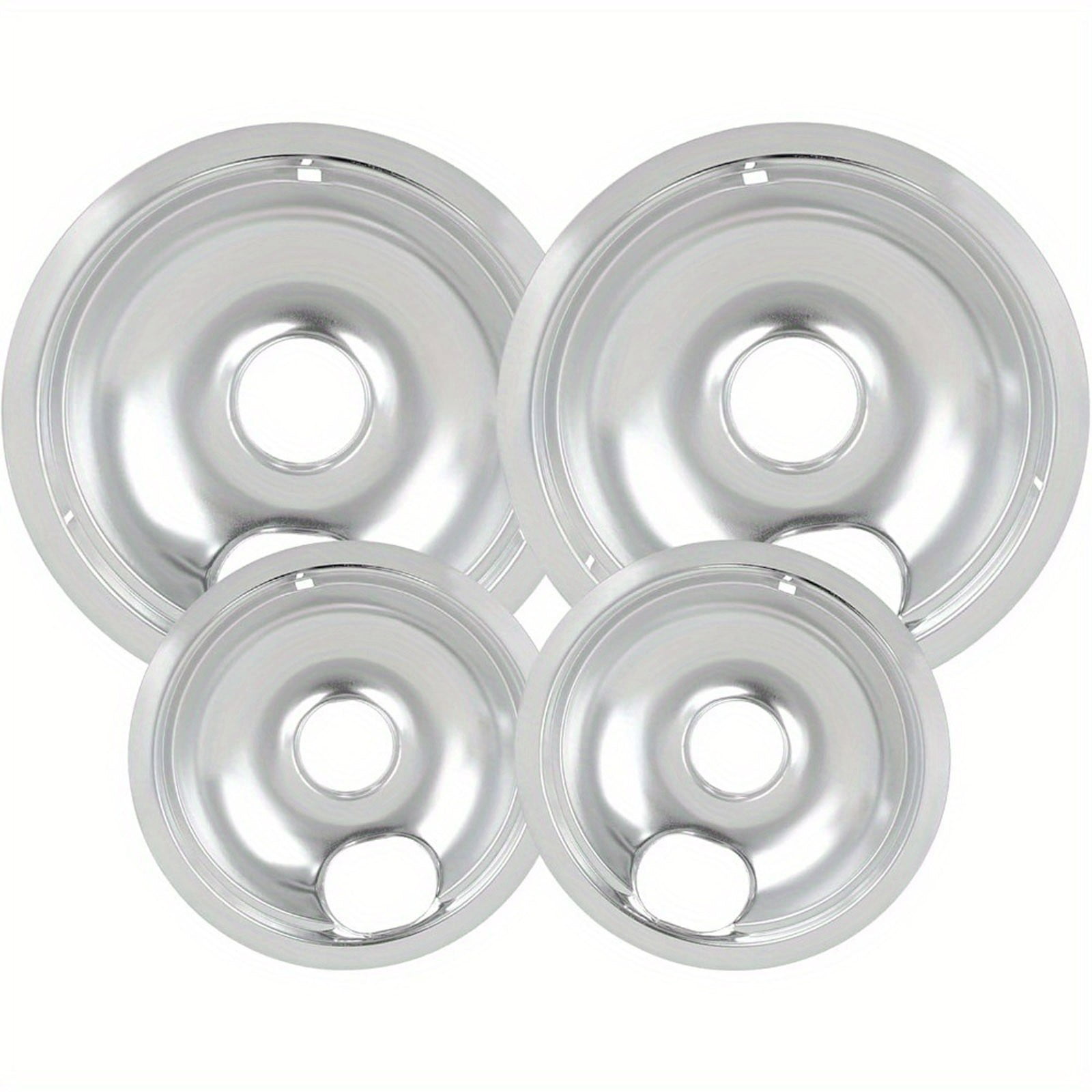 JoyMoreHome 4 Pcs Round Stainless Steel Stove Drip Pan, Compatible for Most Ranges, Include 2 Pcs 6 Inch Drip Pan and 2 Pcs 8 Inch Drip Pan