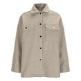 thumbnail image 5 of ClodeEU Womens Oversized Lapel Button Down Jacket ,Casual Long Sleeve Trendy Shacket Jacket Gray,Womens Plus S, 5 of 8