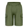 thumbnail image 5 of HAOTAGS Cargo Shorts for Teen Boys (5-15), Elastic-Waist Straight-Fit Casual Shorts Lightweight Mid-Length Summer Trousers Army Green 11-12 Years, 5 of 7