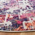 thumbnail image 3 of SAFAVIEH Madison Joella Vintage Abstract Area Rug, Red/Light Blue, 6'7" x 6'7" Round, 3 of 7