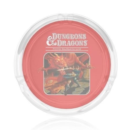 Dungeons And Dragons Merchandise Round Glass Ashtray 3d Printing For Indoor And Outdoor Home Office Tabletop Decoration (3.5 Diameter)