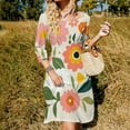 thumbnail image 3 of Pretty Floral Bouquet Bright Colors Womens Summer Dress Tie Back A Line Flare Dress, 3 of 9