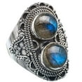 thumbnail image 2 of Navya Craft Labradorite Dual Round 925 Sterling Silver Handmade Women Statement Ring Size 12.0, 2 of 2