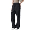 thumbnail image 4 of Lmueinov Wide Leg Pants for Women High Waist Hollow Out Striped Tape Loose Trousers with Pocket Women Trendy 2026 Business Casual Outfits, 4 of 8