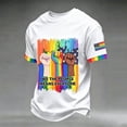thumbnail image 2 of GrmtClth Mens We the People Means Everyone Shirts Pried Rainbow Flag Pattern Tops Equality Short Sleeves Tee Comfy Round Neck Clothes White 4XL, 2 of 4