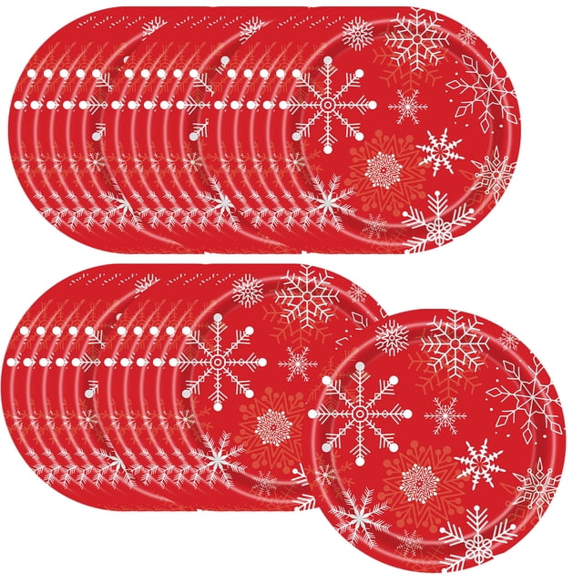 Christmas Tree Decorations,Christmas Snowflake Paper Plates - Winter Tree Party Tableware Supplies
