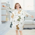 thumbnail image 5 of FORMRS Wearable Blanket Hoodie with Sleeves for Kids Cozy Flannel Sweatshirt, Cartoon Bunnies, 5 of 7