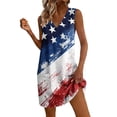 thumbnail image 2 of QUNYINEY Midi Womens Plus Size Dresses A Line Patriotic Sleeveless Independence Day Sundress Casual V Neck Summer Loose Fit with Pockets Dresses, 2 of 6