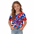 thumbnail image 6 of SGFCWSX Girls T Shirts One Shoulder Short Sleeve American Flag Print Casual Loose Fit Fashion Tops for Kids Multicolor Size 11, 6 of 9