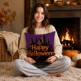 thumbnail image 4 of Sahpxhe Halloween Castle Pillow Covers,18x18in Spooky Bat Pattern Decorative Sofa Cushion Pillow Cases with Hidden Zipper for Halloween Decoration,Living Room Sofa Dark Blue, 4 of 4