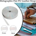 thumbnail image 5 of 5.5Ydsx0.59"x0.03" Metallic Leather Straps Silver Flat Glossy Pu Leather Strip Shiny Leather Lace Stripper Beading String Ribbon Double Sided Leather Supplies Faux Cord, 5 of 9