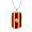 Military Chain (Gold), variant on Uganda Flag Dog Tag Necklace Stainless Steel 24" Chain Silver Tone or Gold Tone