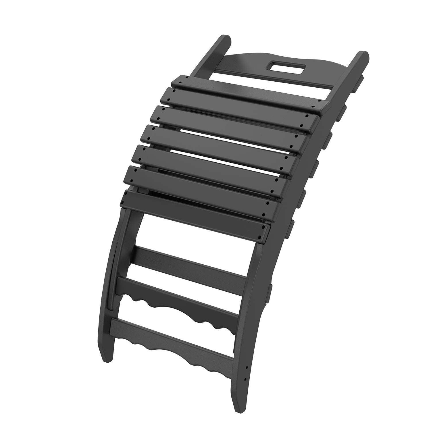 FODINGHILL Folding Xavier Adirondack Chairs Set of 2, HDPE All-Weather Folding Adirondack Outdoor Chair for Patio Porch Garden, Black