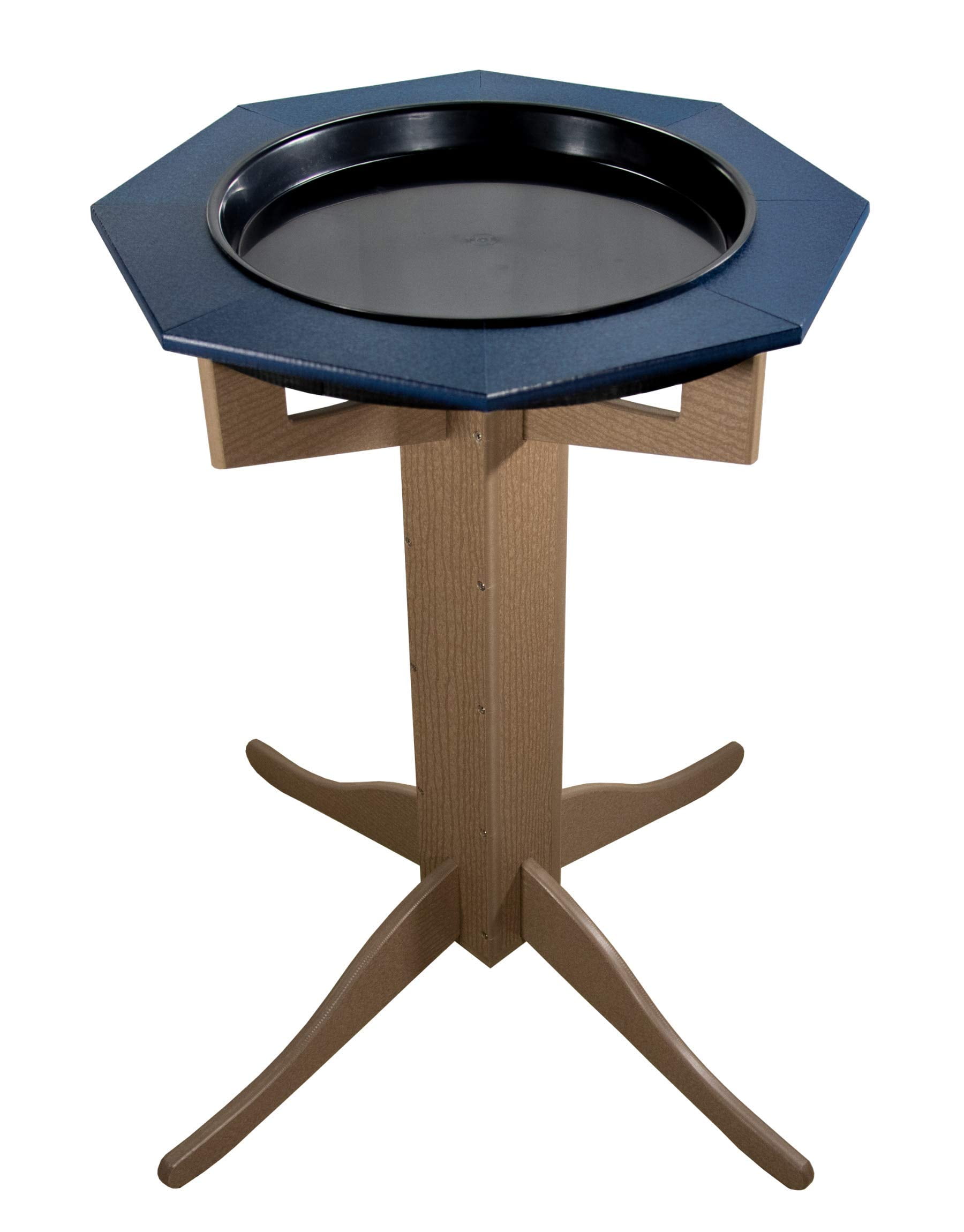 JCs Wildlife Poly Lumber Tan Pedestal Garden Bird Bath (Blue)