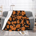thumbnail image 2 of Halloween Pumpkin Spooky Seamless Pattern Blanket Soft Fleece Spring Warm Flannel Throw Blankets for Sofa Car Bedroom Quilt, 2 of 5