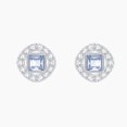 thumbnail image 1 of Pendientes cuadrados, cristales brillantes y metal rodiado, azul, 1 par, 1 of 5