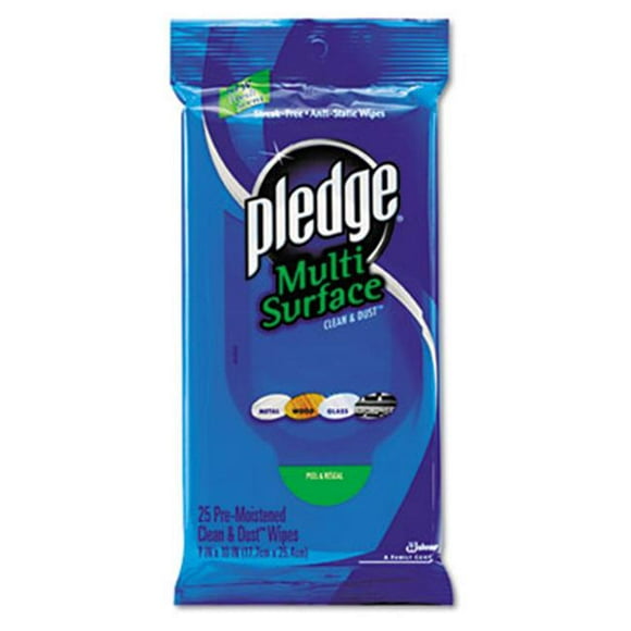 Pledge CB214629EA Multi-Surface Cleaner Wet Wipes- Cloth- 7 x 10- 25/Pack
