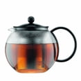 thumbnail image 1 of Bodum 34oz Assam Glass Tea Press with Stainless Steel Filter, Black Plastic Lid, 1 of 5