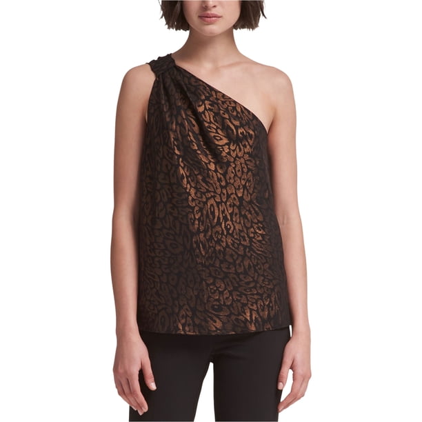 Blusa metálica de Un hombro para mujer DKNY pequeña