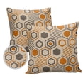 thumbnail image 2 of Outdoor Throw Pillow Cover Vintage Geometric Orange and Grey Stripe Waterproof Cushion Covers 2 Pack Hexagon Art on Retro Burlap Pillow Cases Home Decoration for Patio Garden Couch Sofa, 2 of 7