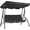 Black, variant on YRLLENSDAN Alloy Steel Porch Swing with Canopy, Black