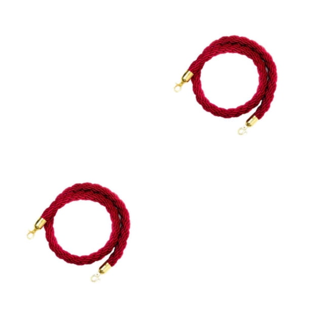 Wosthever Barreras de cuerda - Puntales de control de multitudes de alta resistencia 1,5 m Rojo Rojo 1.5 m 2Conjunto