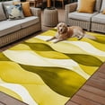 thumbnail image 2 of Fsddascl Yellow Stripes Outdoor Rug for Patio/Deck/Porch, Non-Slip Large Area Rug 6 x 9 Ft, Retro Farmhouse Gradient Ripple Pattern Indoor Outdoor Rugs Washable Area Rugs, Camping Rug Carpet, 2 of 5