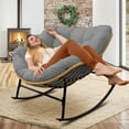 thumbnail image 6 of Thickened Waterproof Papasan Rocking Chair Cushion – 6.3'' Egg Chair Cushions with Secure Ties, Fade-Resistant & Weatherproof for Indoor/Outdoor Use , Fits Rattan Wicker Hammock Chairs (Only Cushion), 6 of 7