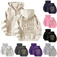 thumbnail image 5 of TrendOFT Quarter Zip Women Christian Hoodies Drop Shoulder Trust in the Lord Graphic Sweatshirt with Pocket Y2K Religious Sayings Bible Pullover Navy XXL, 5 of 5