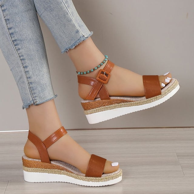 Mujeres Plataforma Sandalias ESPADRILLE Sandalias de cuña abiertas Sandalias sandalias casuales para la playa de verano