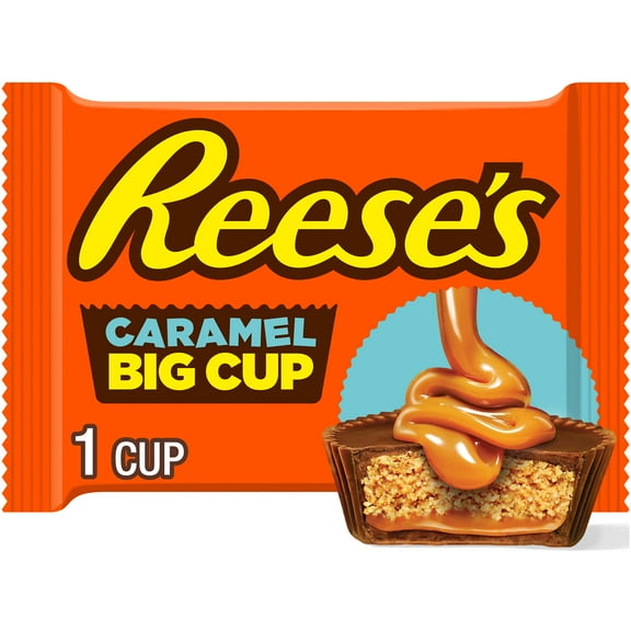 Reese's Big Cup Caramel Milk Chocolate Peanut Butter Cups Candy, Pack 1.4 oz