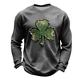 thumbnail image 2 of YueHuiYing St Patricks Day Shirt Mens Shamrock Print Retro St. Patrick's Day Long Sleeve Slainte T-Shirt, 2 of 3