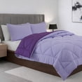 thumbnail image 4 of Reversible Down Alternative Comforter, Medium Weight Bedding for All Season Hypoallergenic-King/Cal King, Lilac/Purple, 4 of 9